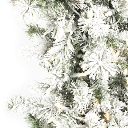 Vickerman 48" Flocked Kiana Artificial Christmas Wreath Warm White Dura-Lit® LED Mini Lights