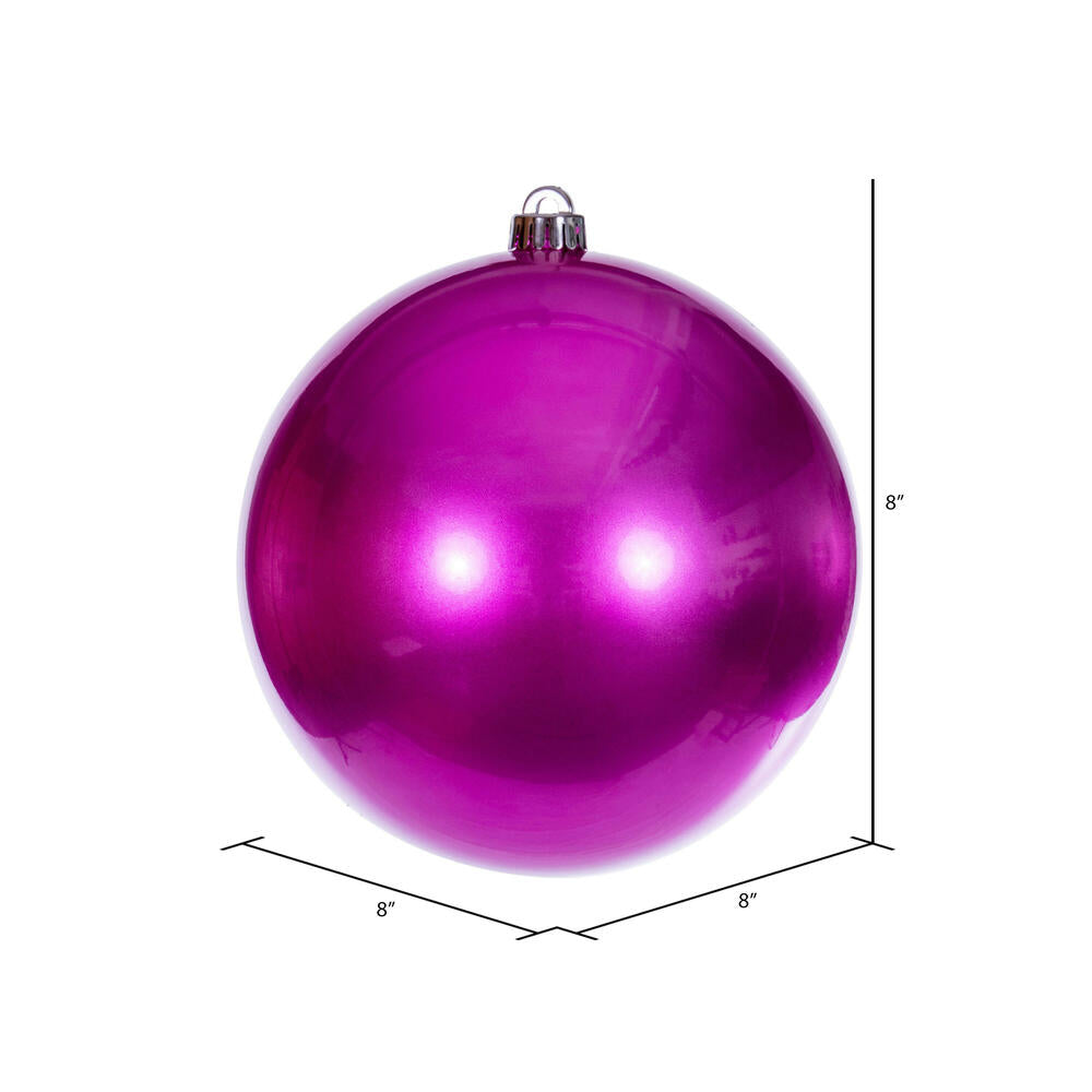 Vickerman 8" Hot Pink Candy Ball Ornament 1 per bag.