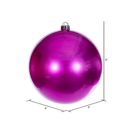 Vickerman 8" Hot Pink Candy Ball Ornament 1 per bag.
