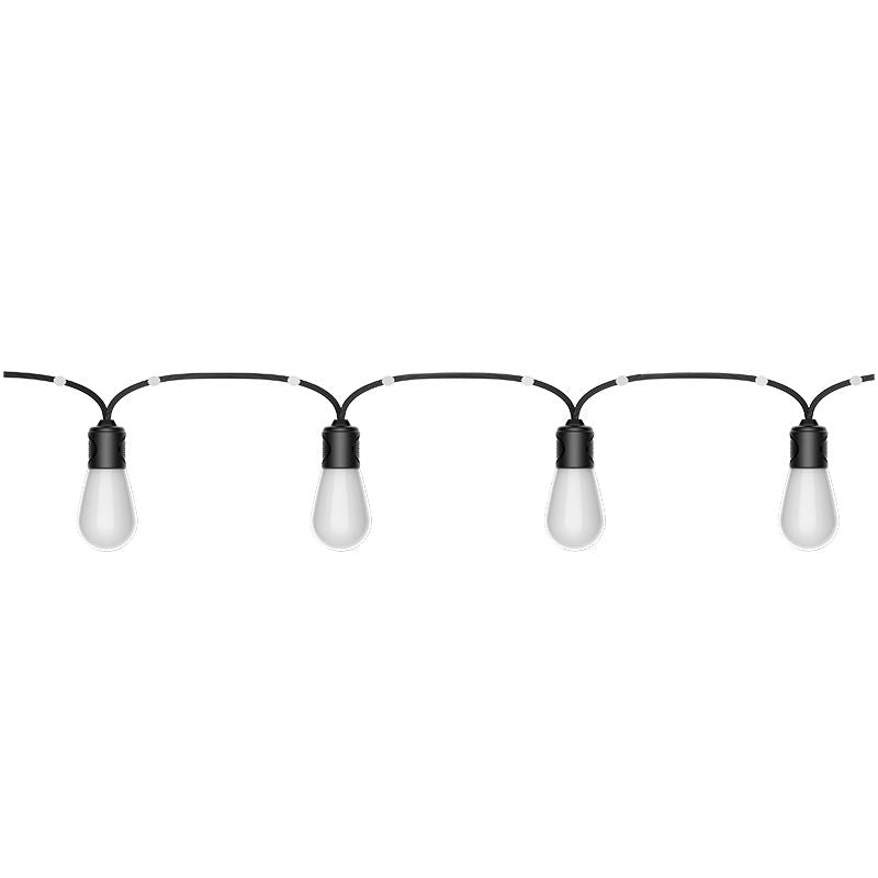 Westgate 53Ft 15-Bulb St14 RGB String Light 1M Appart With 11 Fairy Lights In Between Bluetooth, Residential Lighting, Black+White Finish App