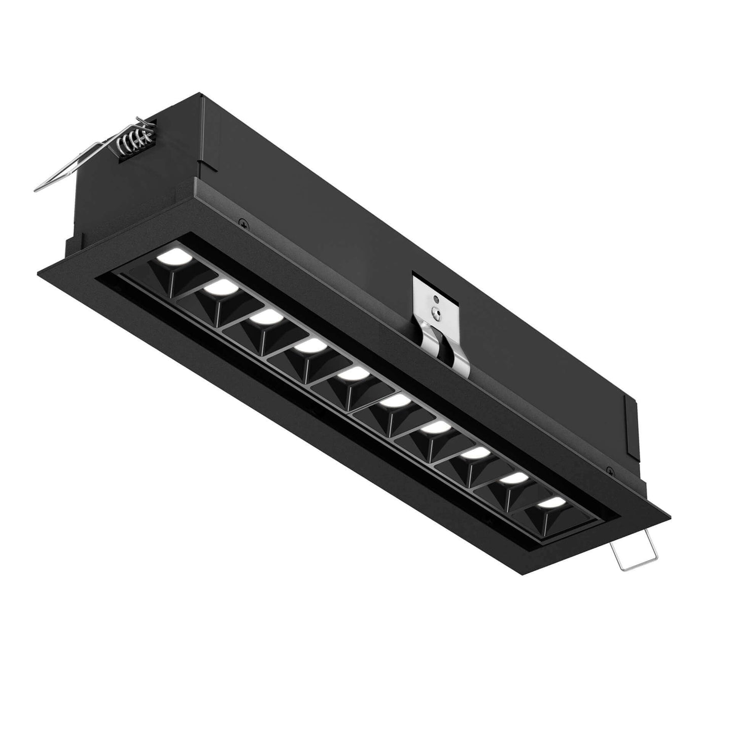 DALS Lighting Upto 10 Lights Rectangular Mutli-Spot Recessed Downlight with Junction Box/Driver | 30° Beam Angle | 3000K/5CCT Selectable | LED Dimmable Regressed Trim | ETL Certified