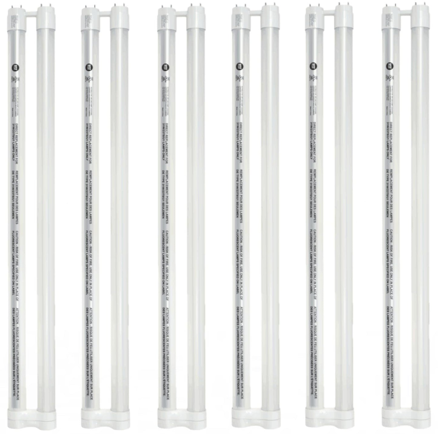 Damar- T8 U Bend LED Tube Light Direct Replacement 17W 2100 Lumen 4100K Cool White G13 Bi-Pin Base 220? Beam Angle 120-277V UL Certified Pack of 6- U Shaped Fluorescent Replacement for School Office