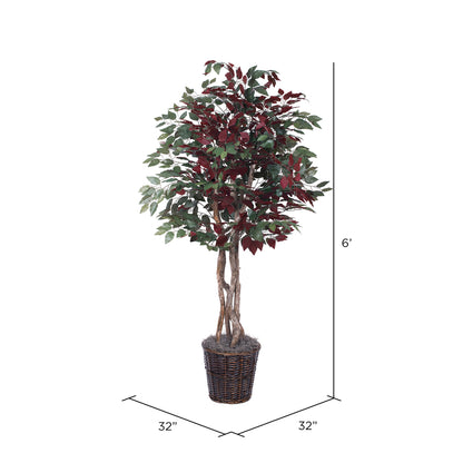Vickerman 6' Artificial Capensia Executive Rattan Basket.