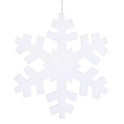 Vickerman 18" White Glitter Snowflake Christmas Ornament