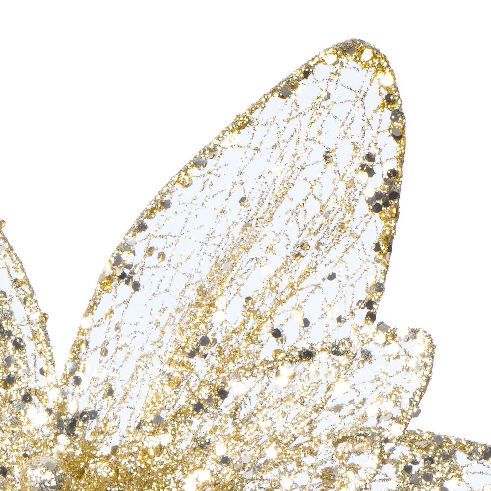 Vickerman 24" Champagne Mesh Glitter Sequin Poinsettia 2 per bag.