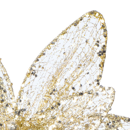 Vickerman 24" Champagne Mesh Glitter Sequin Poinsettia 2 per bag.