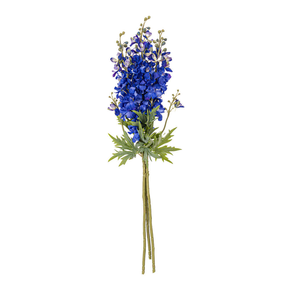 Vickerman 33" Artificial Cobalt Larkspur Spray. 3 Stems In A Bag.