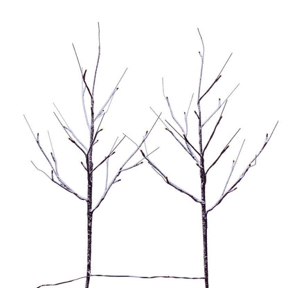 Vickerman 30" Brown Frosted Twig Branch Battery Operated Warm White 3mm LED lights 2 per box.
