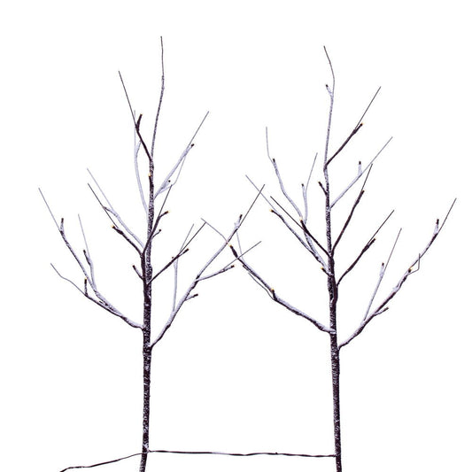 Vickerman 30" Brown Frosted Twig Branch Battery Operated Warm White 3mm LED lights 2 per box.