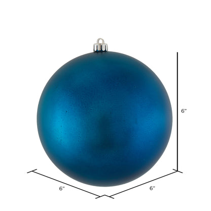 Vickerman 6" Sea Blue Matte Ball Ornament 4 per Bag