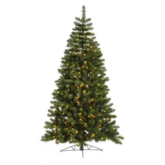 Vickerman 7.5' Grand Teton Artificial Christmas Half Tree Single Mold Warm White LED Lights