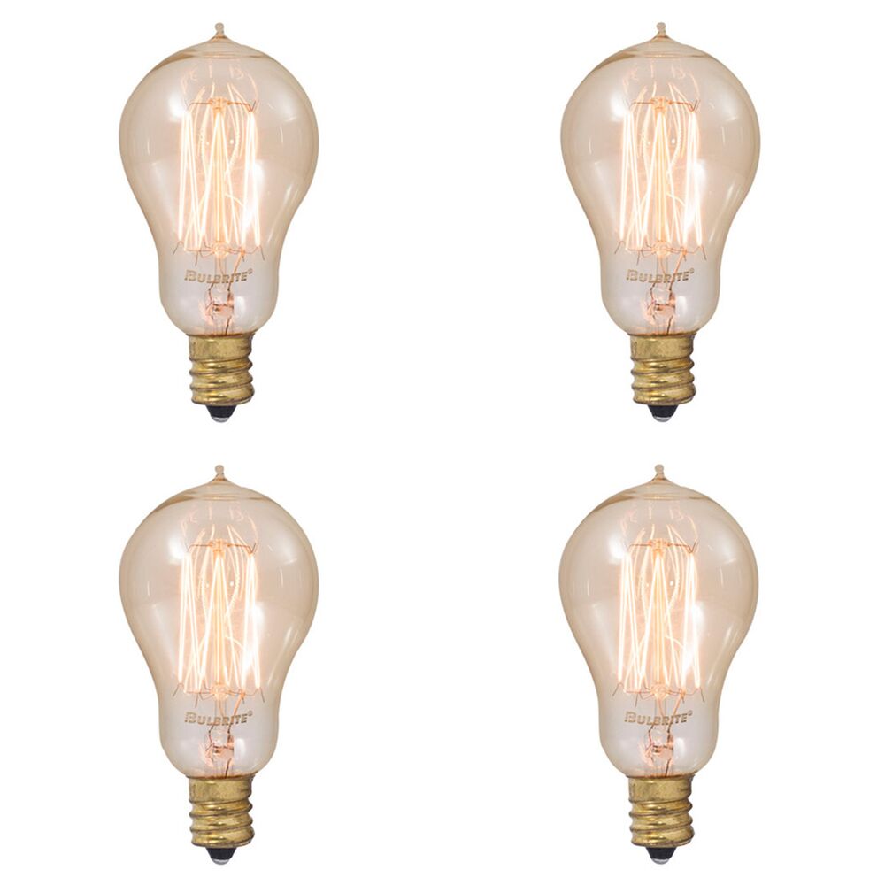 BULBRITE INCANDESCENT A15 CANDELABRA SCREW (E12) 25W DIMMABLE NOSTALGIC LIGHT BULB 2200K/AMBER 4PK (132515)