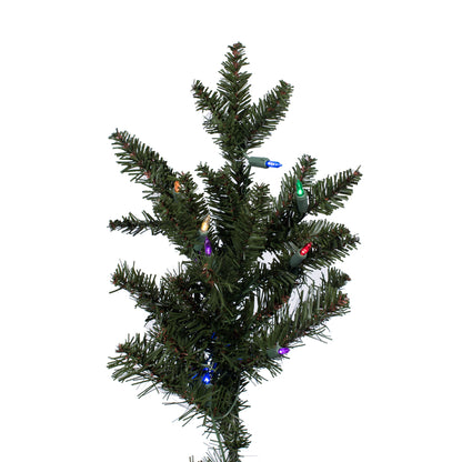 Vickerman 7.5' x 45" Slim Natural Fraser Fir Artificial Christmas Tree Multi-colored Dura-Lit LED lights