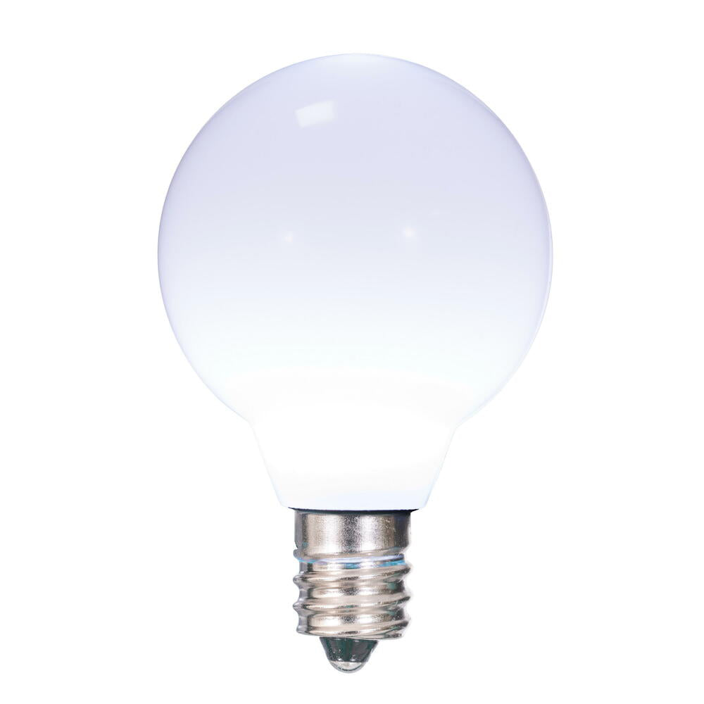 Vickerman G40 LED Cool White Bulb E12 Nickel Base120V .6 Watts package of 25