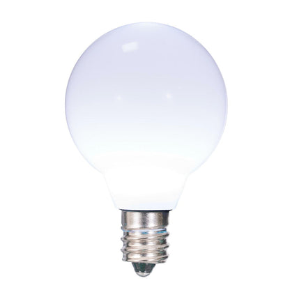 Vickerman G40 LED Cool White Bulb E12 Nickel Base120V .6 Watts package of 25