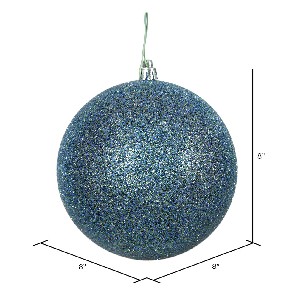 Vickerman 8" Sea Blue Glitter Ball Ornament
