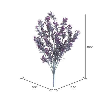 Vickerman 18.5" Artificial Purple Mini Leaf Bush Set of 4