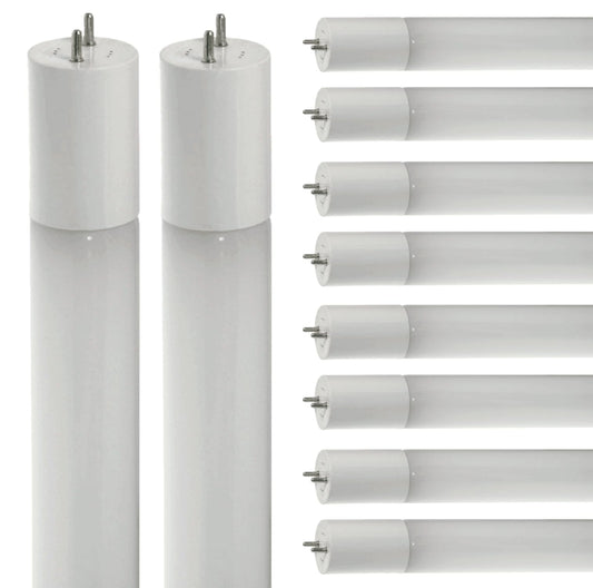 Damar- 4Ft T8 LED Tube Light Bulb Ballast Bypass 18W 2200 Lumen 3500K Neutral White G13 Medium Bi-Pin Base 120-277V UL/DLC Listed Pack of 10- Fluorescent Replacement Garage Warehouse Workshop