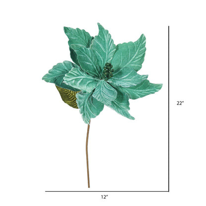 Vickerman 22" Emerald Poinsettia Artificial Christmas Flower 6 per Bag