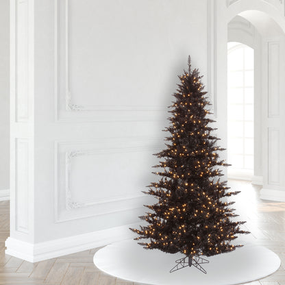 Vickerman 6.5' Black Fir Artificial Christmas Tree Warm White Dura-lit LED Lights