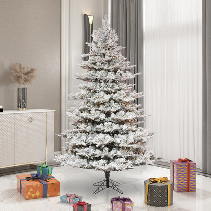 Vickerman 7.5' x 60" Flocked Kiana Christmas Tree Low Voltage LED Warm White Lights.