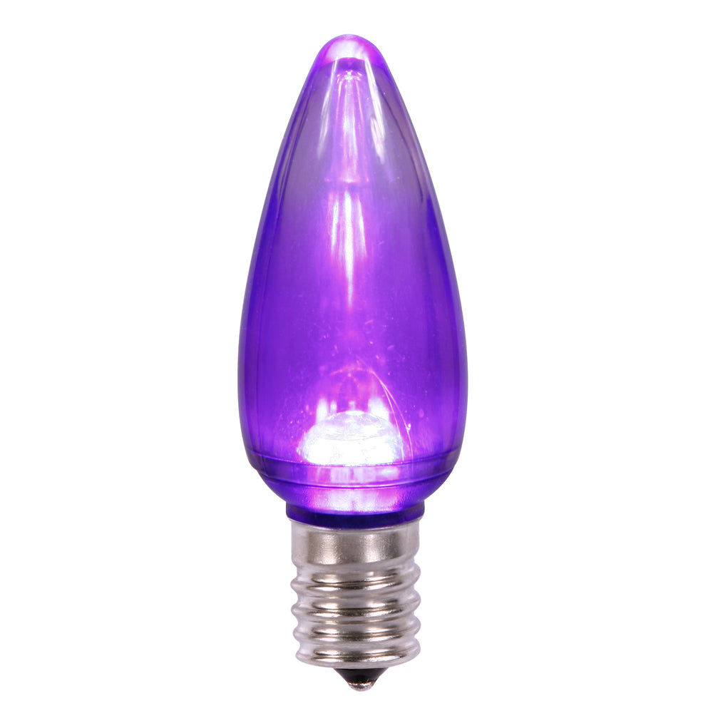 Vickerman C9 Twinkle Transparent Plastic LED Purple Dimmable Bulb 25 per bag