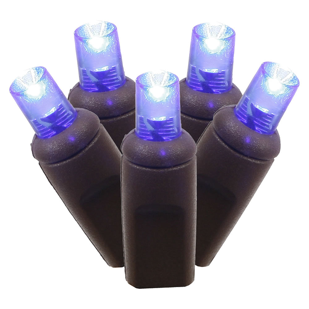 Vickerman 150 Blue Wide Angle LED Single Mold Christmas Net Light Set Brown Wire