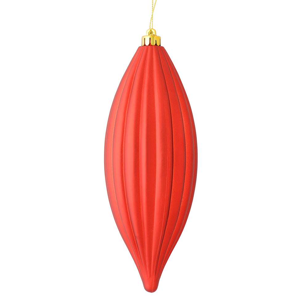 Vickerman 8" Red Matte Line Finial Ornament Pack of 4