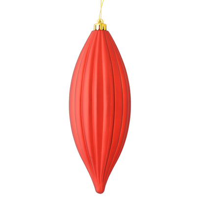 Vickerman 8" Red Matte Line Finial Ornament Pack of 4