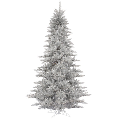 Vickerman 9' Silver Tinsel Fir Artificial Christmas Tree Unlit