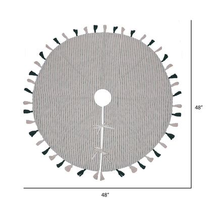 Vickerman 48" Green Stripe Cotton Tree Skirt