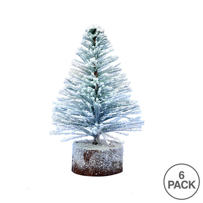Vickerman 6" Flocked Village Artificial Christmas tree Unlit Set of 6