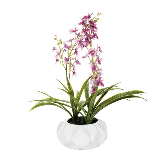 Vickerman 25" Artificial Potted Lavender Orchid.