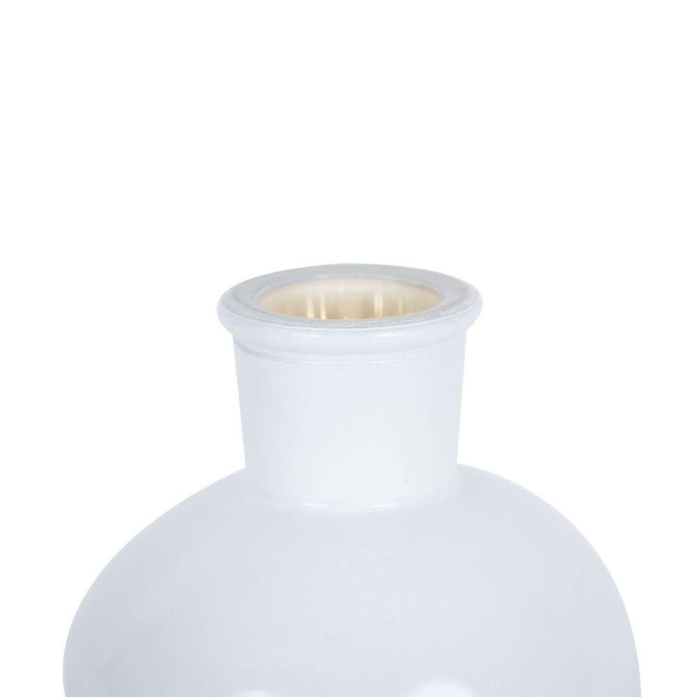 Vickerman 8" White Glass Bottle with Gold Base