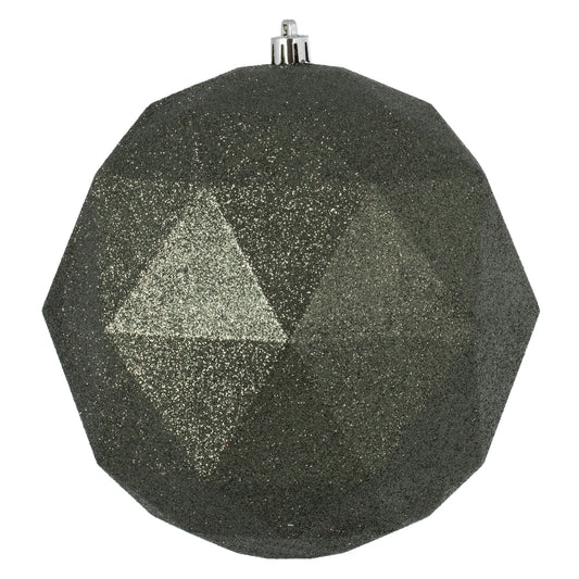 Vickerman 6" Wrought Iron Glitter Geometric Ball 4/Bg