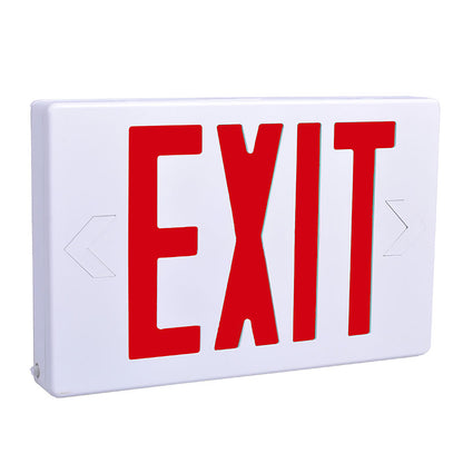 Westgate LED Exit W/Battery Backup SGL/DBL Face Univ. Red Letters, White Housing,  120/277V, LED Exit & Emergency Lighting, 3.2W, White Finish