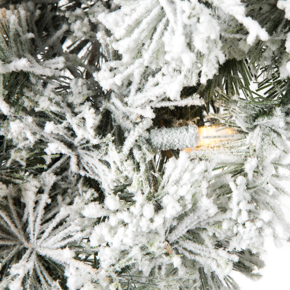 Vickerman 30" Flocked Kiana Artificial Christmas Wreath Warm White Dura-Lit® LED Mini Lights
