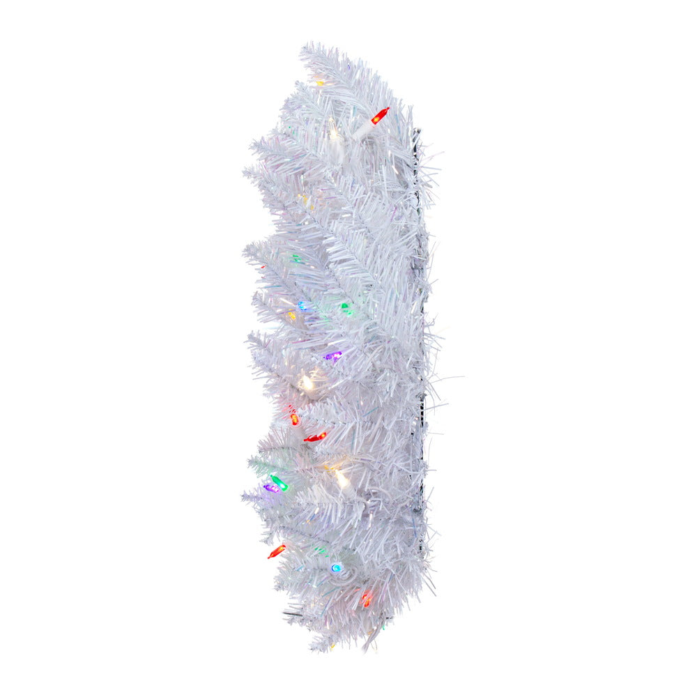 Vickerman 24" Sparkle White Spruce Artificial Christmas Wreath Multi-Colored LED Lights