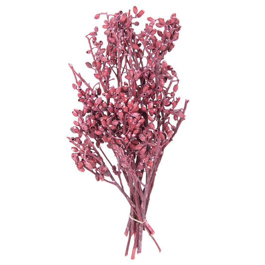 Vickerman Natural Botanicals 12" x 1-3" Eucalyptus Clusters on stem red frosted 16 stems per unit
