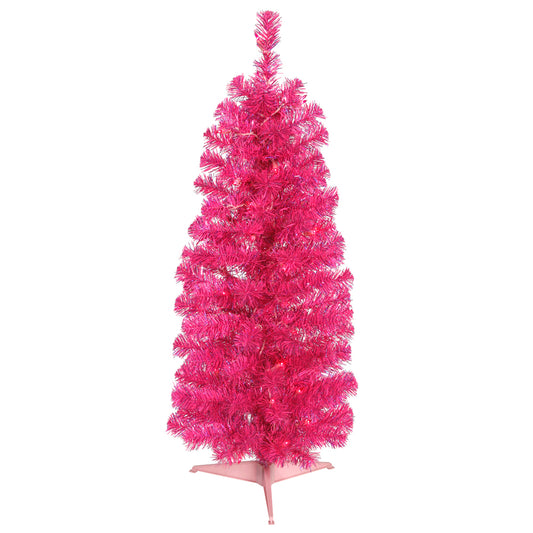 Vickerman 3' Pink Pencil Artificial Christmas Tree Pink Dura-lit Incandescent Lights