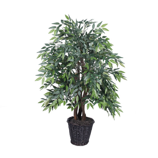 Vickerman 4' Artificial Green Smilax Extra Full Bush Rattan Basket