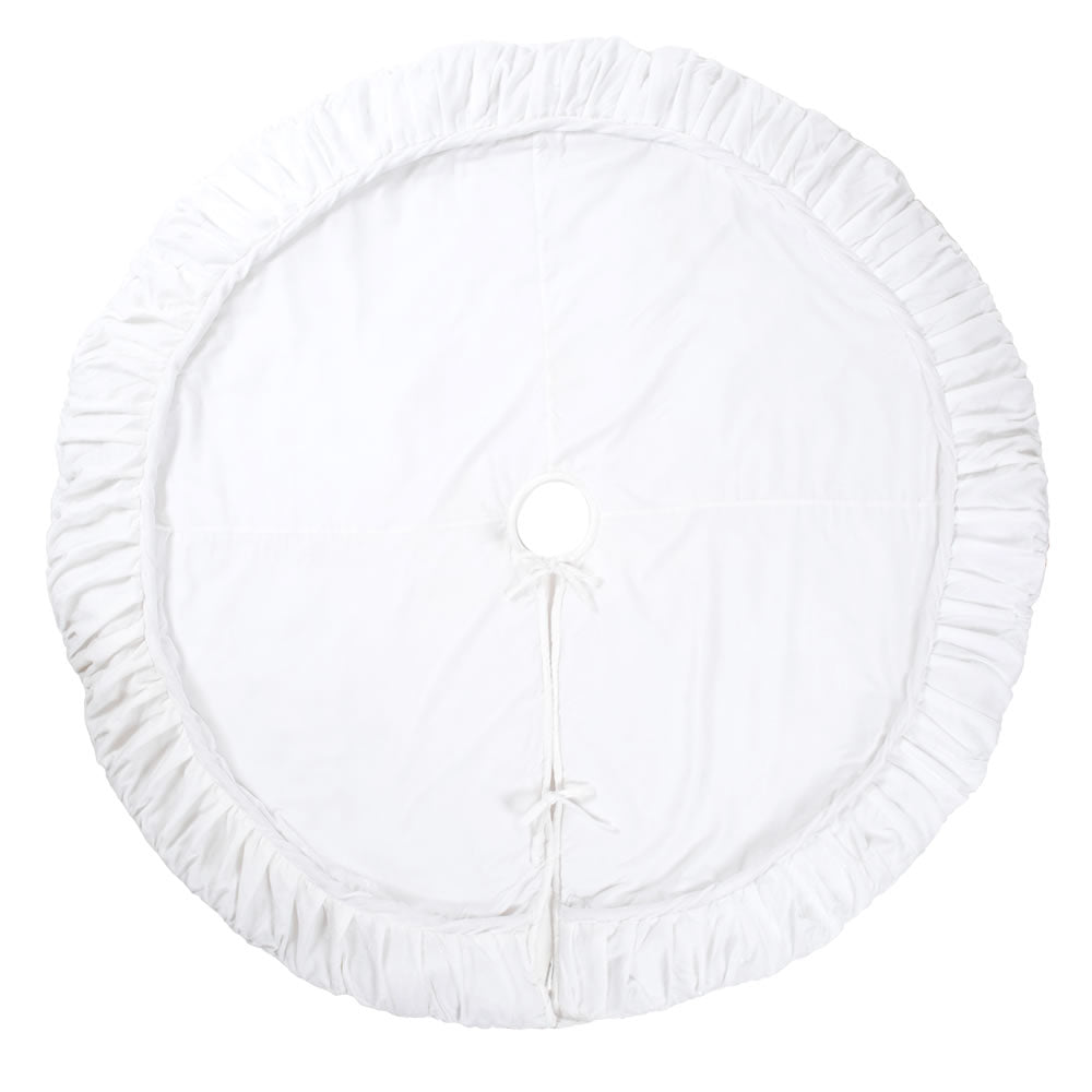 Vickerman 60" Plush White Velvet Christmas Tree Skirt