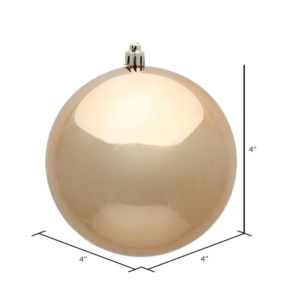 Vickerman 4" Café Latte Shiny Ball Ornament 6 per Bag