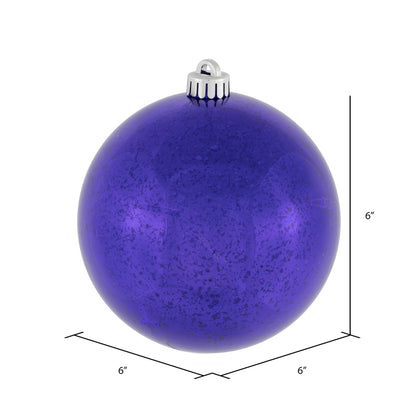 Vickerman 6" Purple Mercury Ball Ornament 4 per Bag.