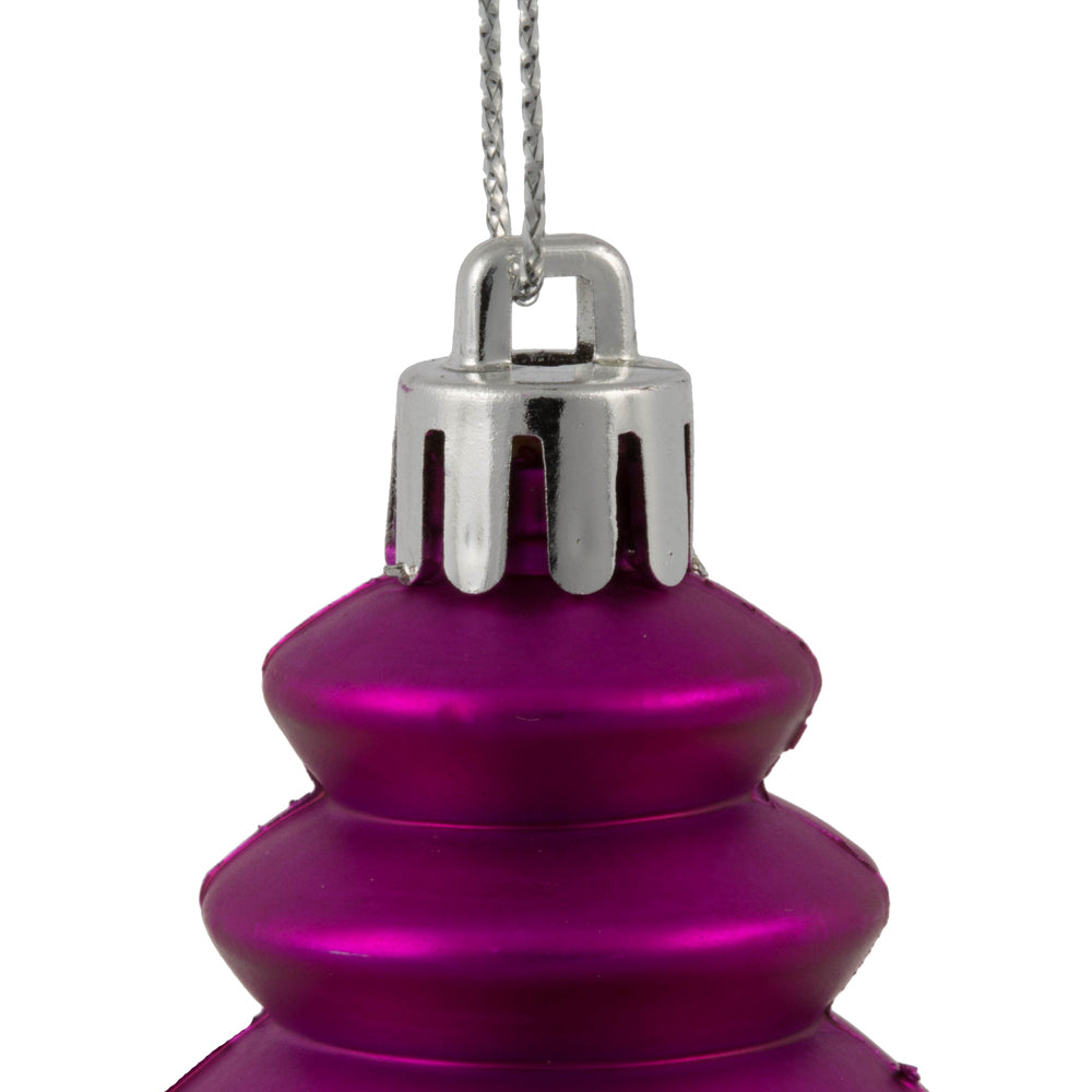 Vickerman 7" Fuchsia 4-Finish Finial Ornament 8 per Box