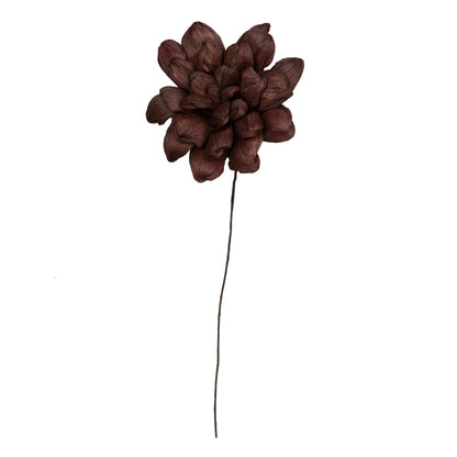 Vickerman Natural Botanicals 6" Brown Maize Dahlia on 18" wire stem- 6 stem/bag. Dried and preserved.
