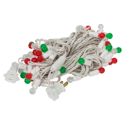 Vickerman 50 Red-White-Green G12 LED Light on White Wire 25' Christmas Single Mold Light Strand