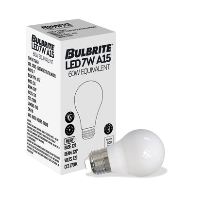 Bulbrite 776209 7W LED A15 2700K FILAMENT MILKY E26 DIM
