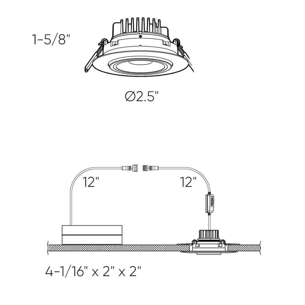 Dals Lighting Scope 2 Inch Round Recessed LED Gimbal Light 5CCT