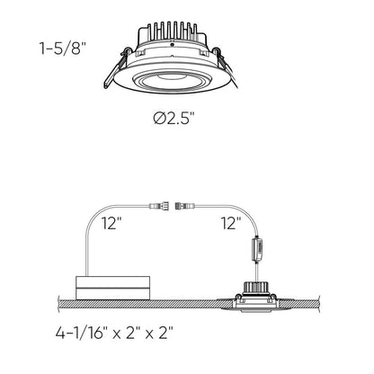 Dals Lighting Scope 2 Inch Round Recessed LED Gimbal Light 5CCT